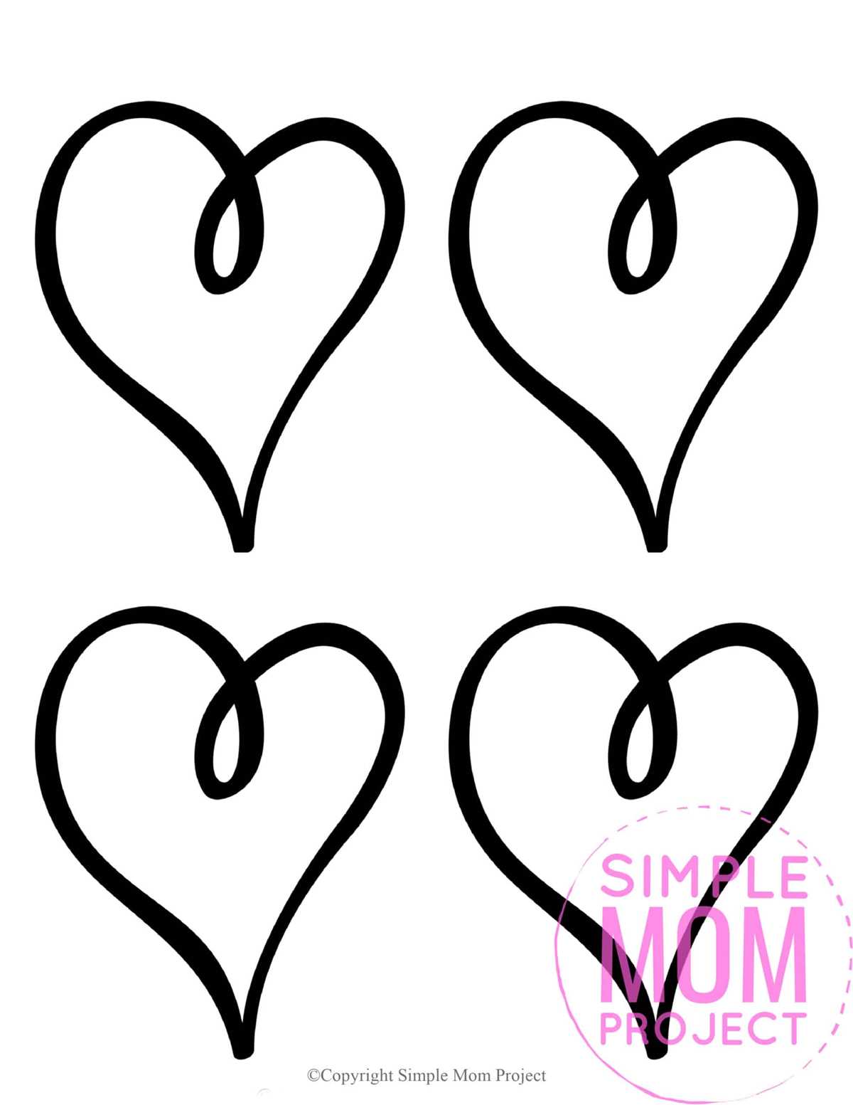 heart shape outline printable