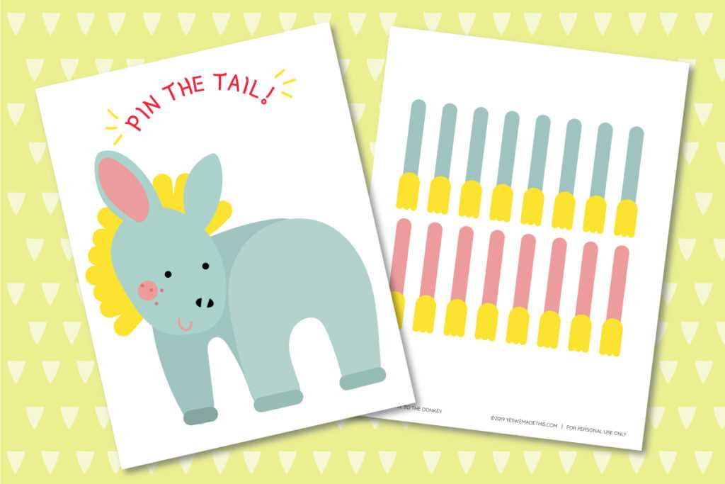pin the tail on the donkey game printable