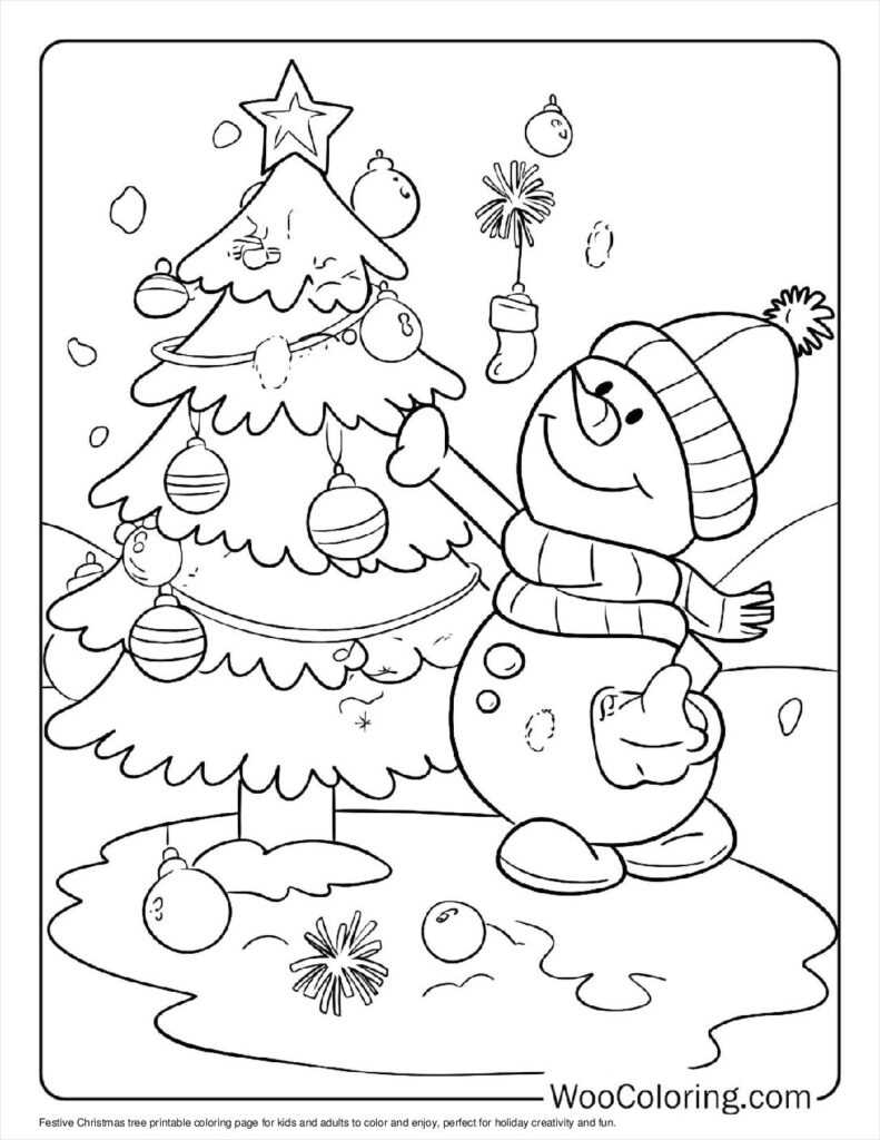 christmas tree coloring pages printables