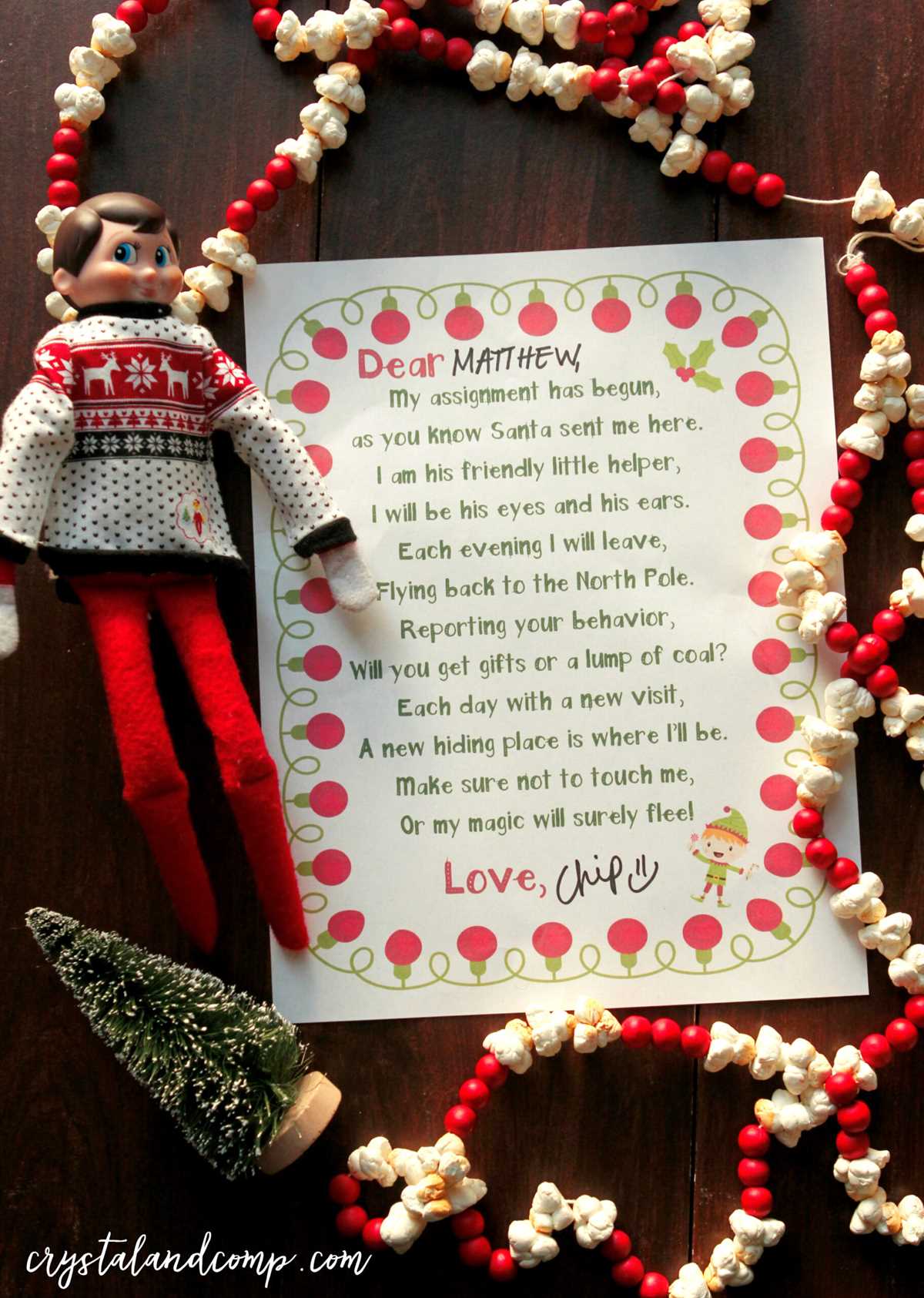 printable elf welcome letter