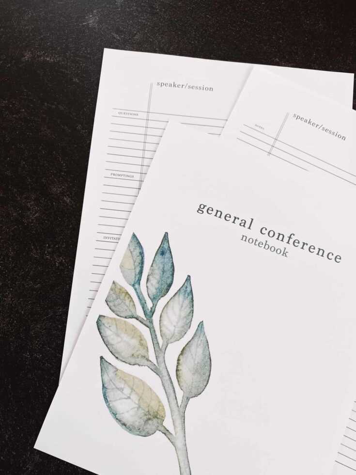 general conference notebook printable