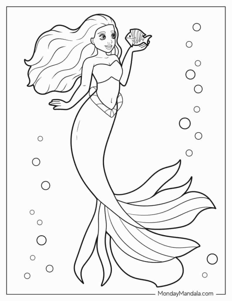 little mermaid coloring pages printable