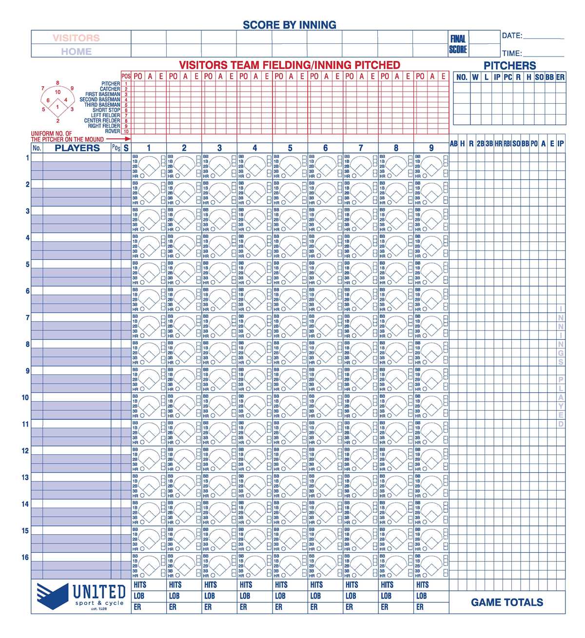 printable softball score sheets