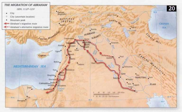 printable map of abrahams journey