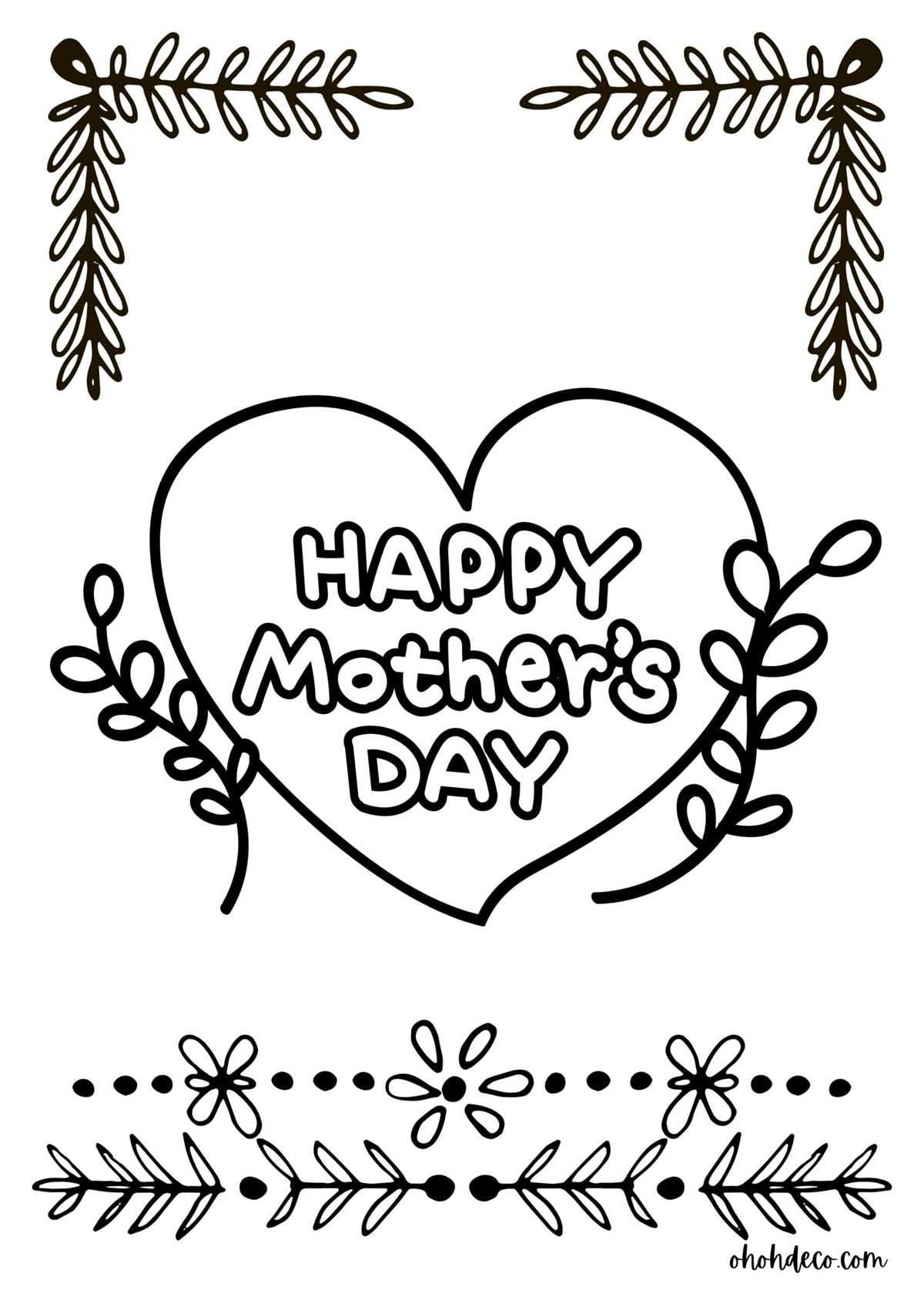 happy mothers day coloring pages printable