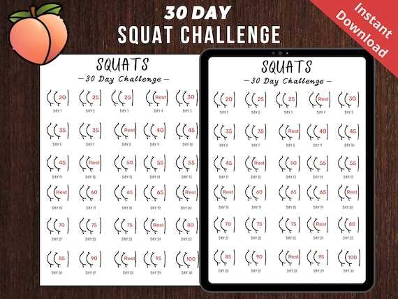 squat challenge printable