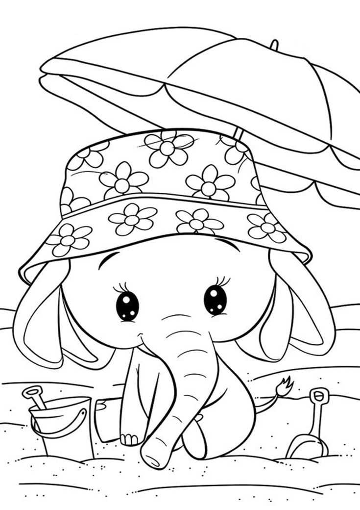 elephant coloring printables