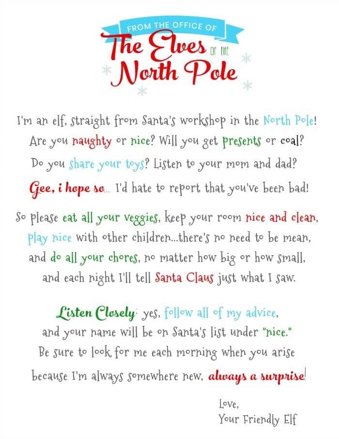 elf on the shelf letter template free printable word