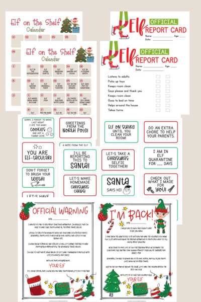 elf on the shelf printable notes free