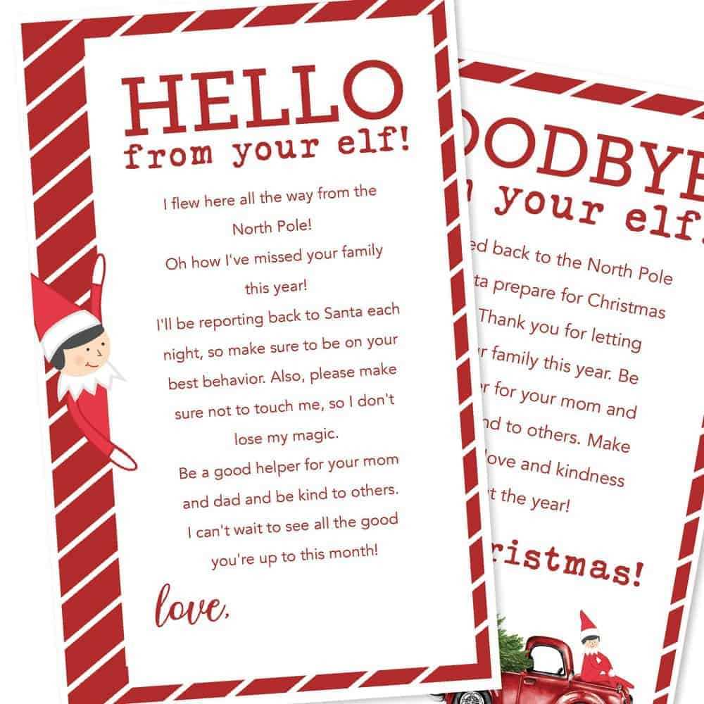 elf on the shelf welcome letter free printable