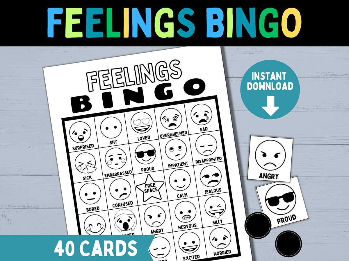 emotions bingo free printable