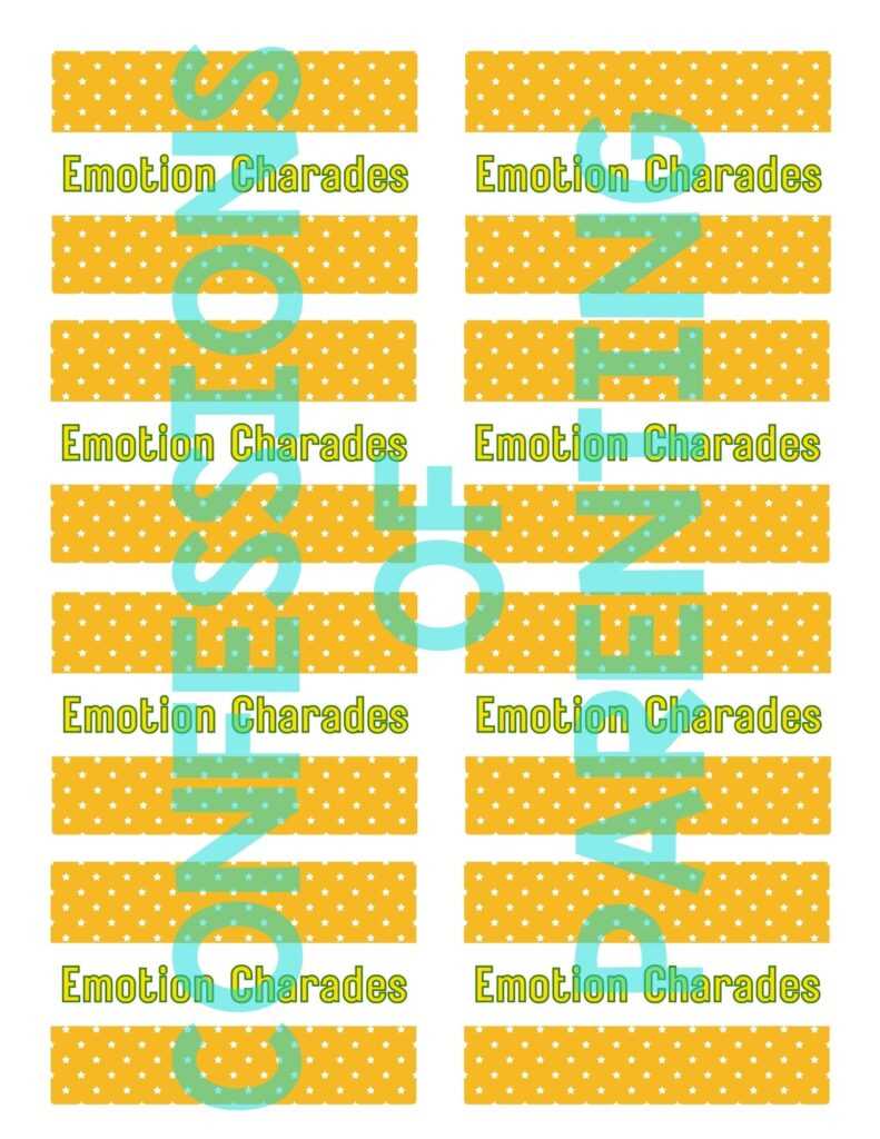 emotions charades printable