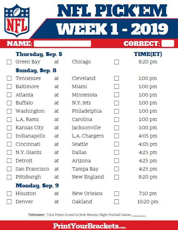 football pick em pool weekly printable sheet