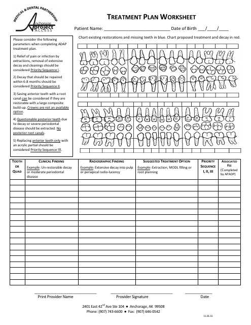 printable treatment plan template