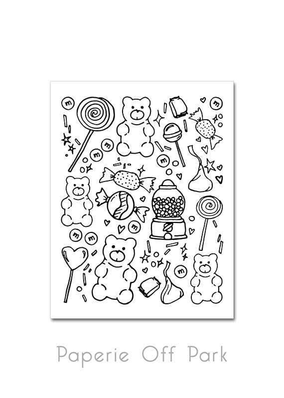 candy printable coloring pages