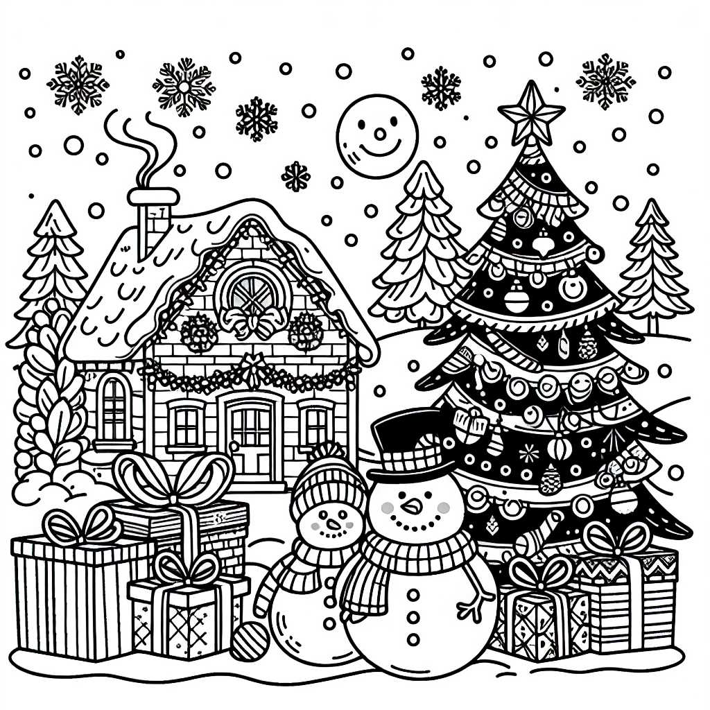 christmas color pages free printable