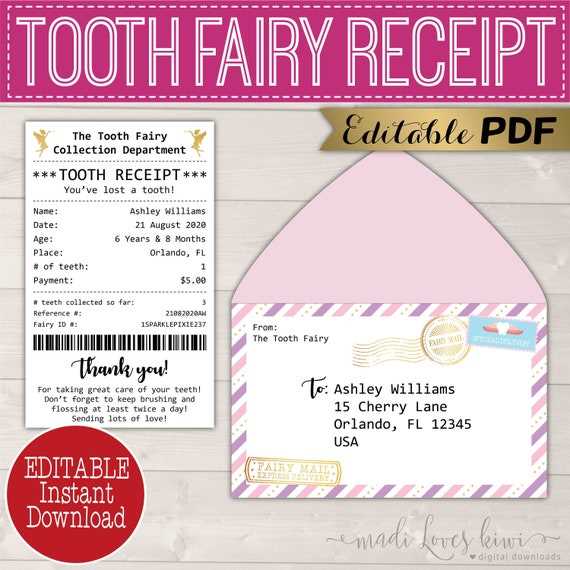 free printable tooth fairy letter for girl
