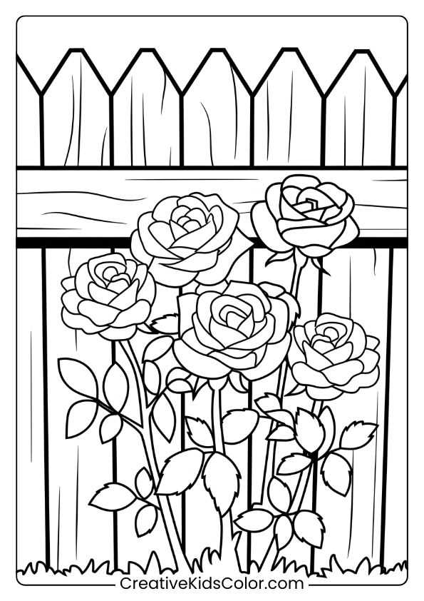 printable rose coloring pages
