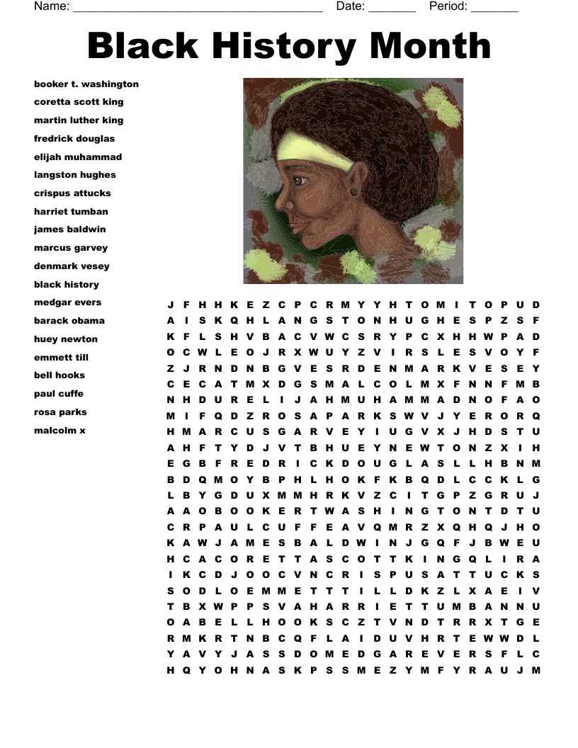 black history month word search printable
