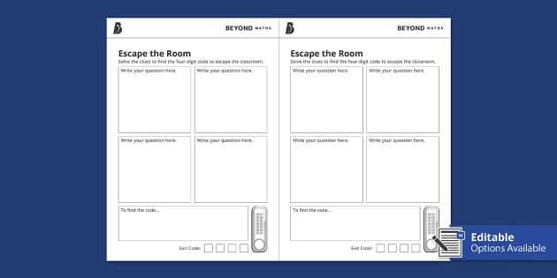 escape the room printable