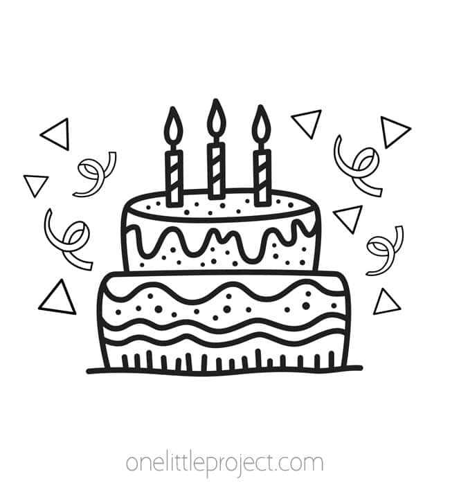 birthday colouring pages printable