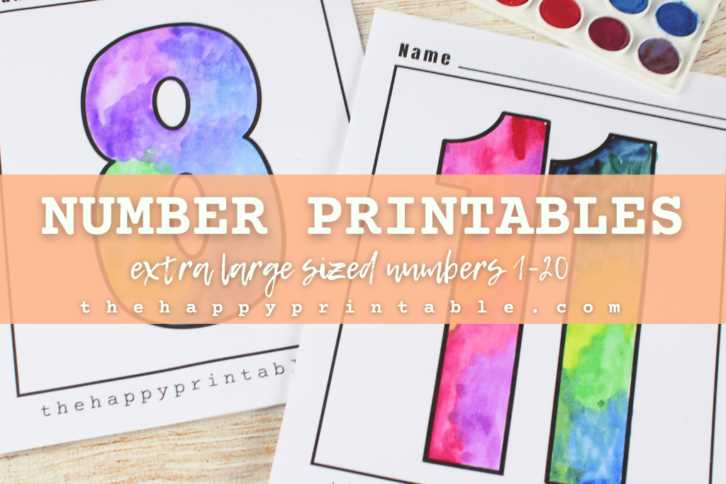big printable numbers 1 20
