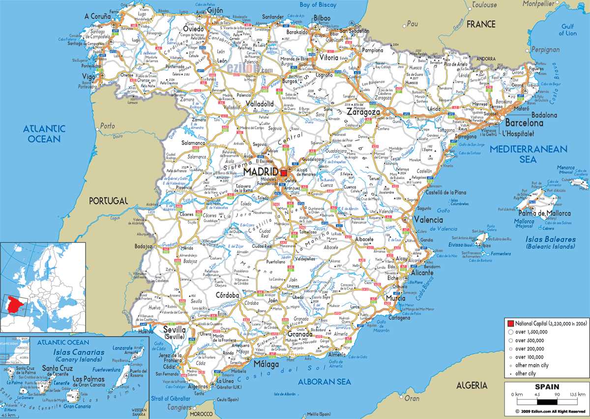 printable map of spain