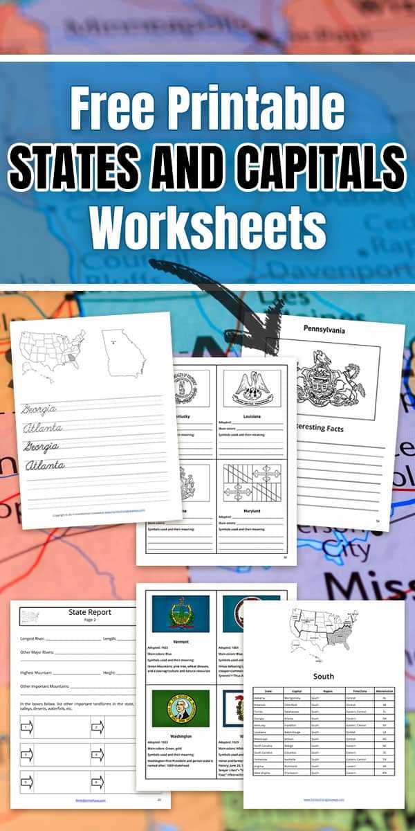 list of state capitals printable