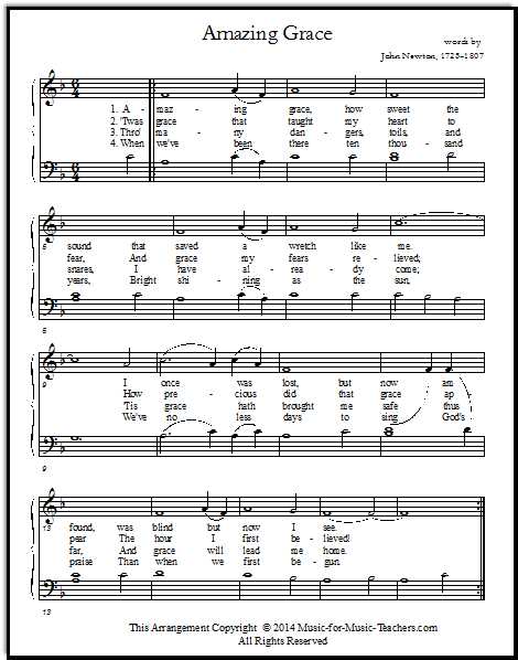 free printable easy piano sheet music