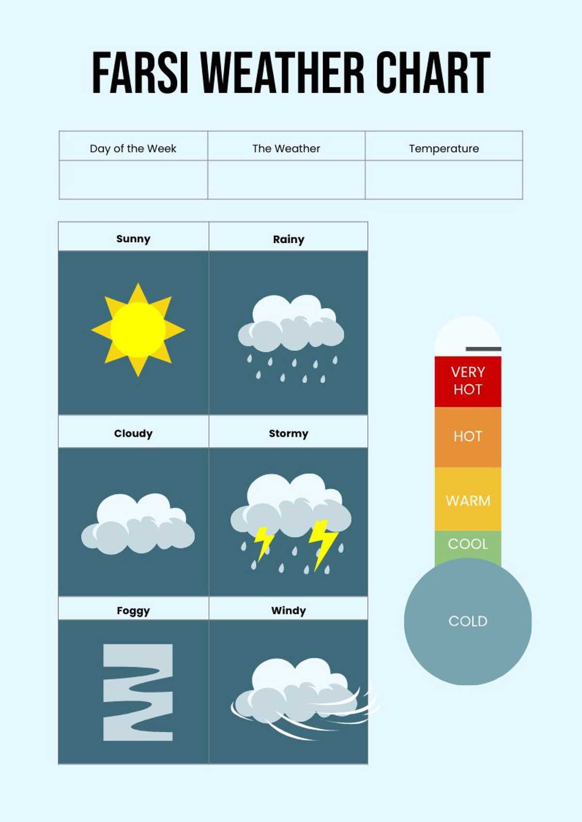 preschool printable weather chart