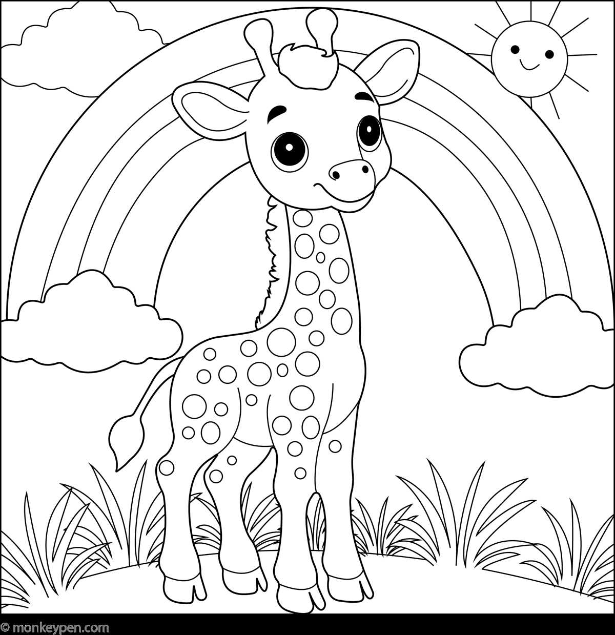free printable rainbow coloring sheets