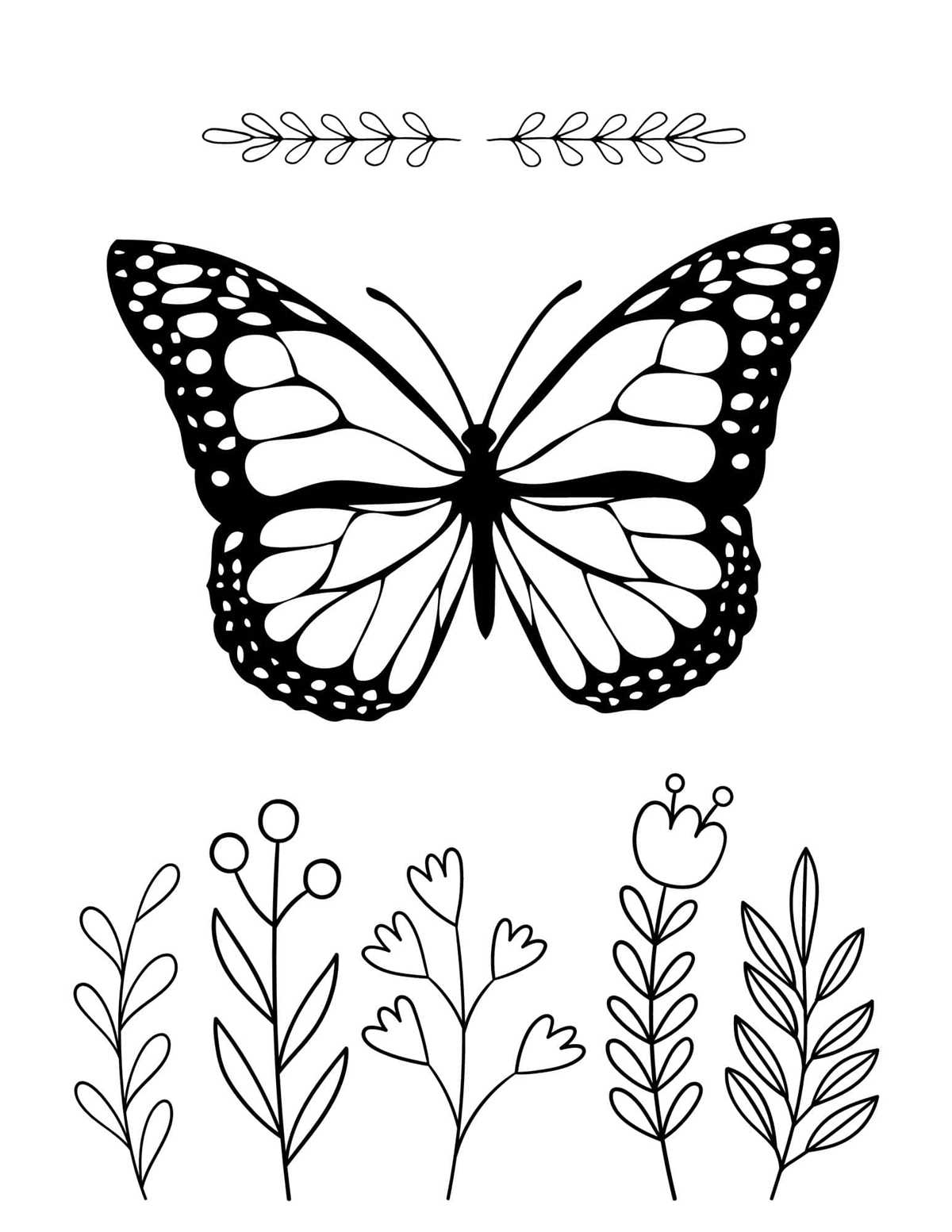 free printable coloring pages flowers and butterflies