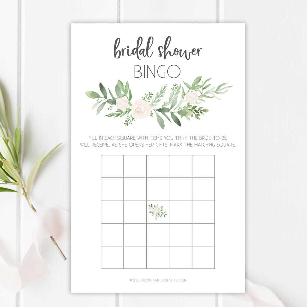 bridal shower bingo free printable