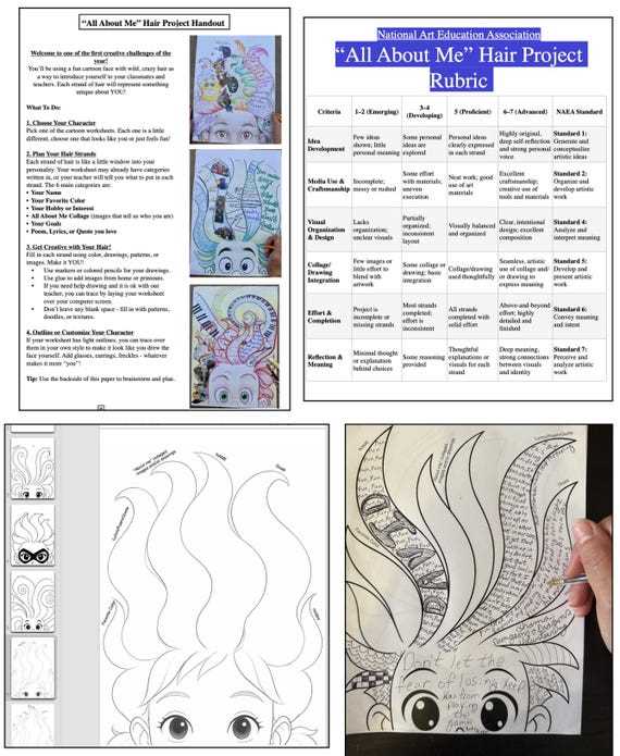 face printable crazy hair template