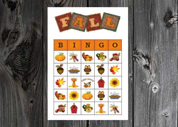 fall bingo free printable