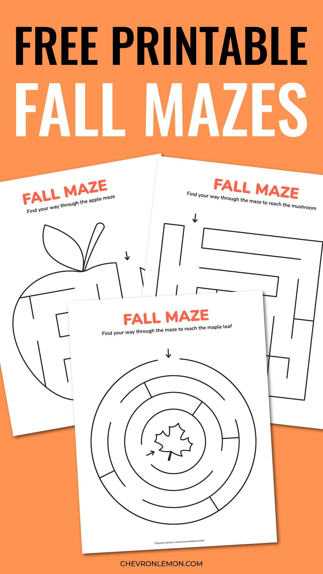 fall maze printables