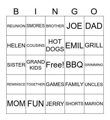 family reunion bingo printable