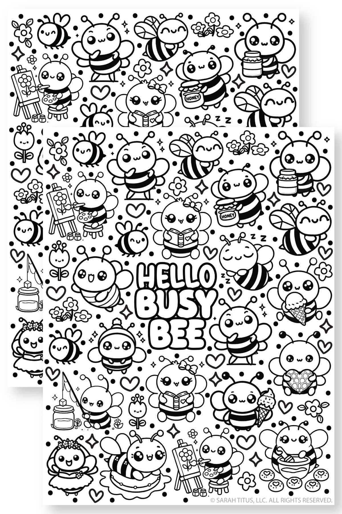 free printable coloring pages of bees