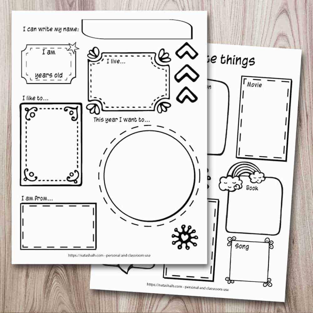 free printable all about me book