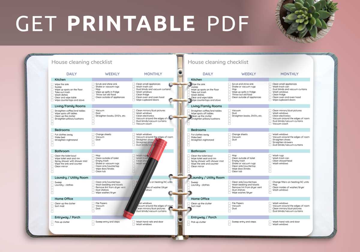 cleaning printable checklist