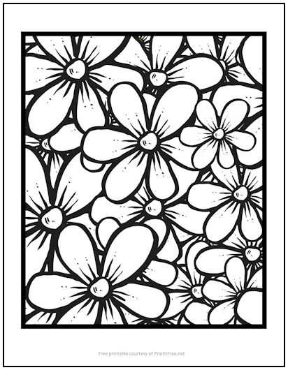 coloring pages flowers free printable
