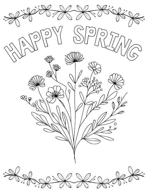 free spring coloring pages printable