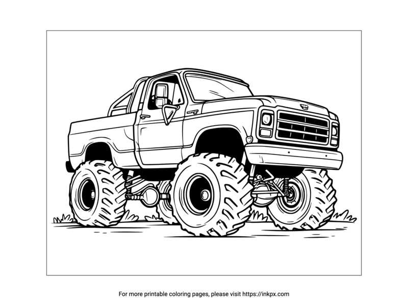 free monster truck printable coloring pages