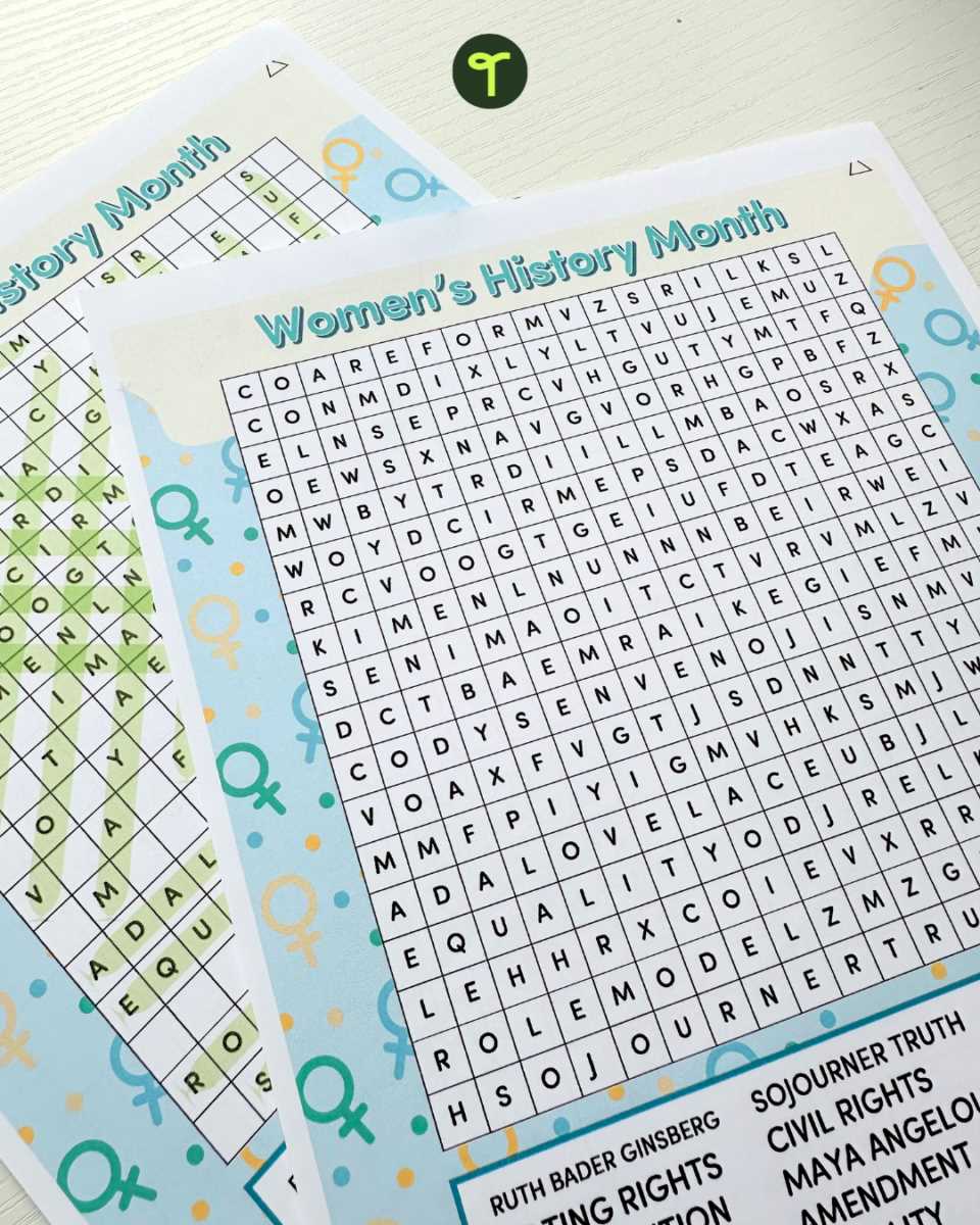 word search history printable