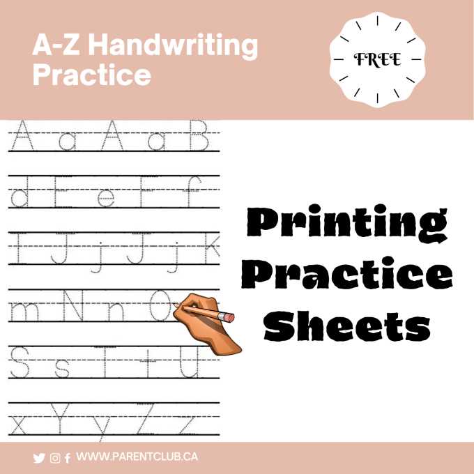 free printable kindergarten handwriting worksheets