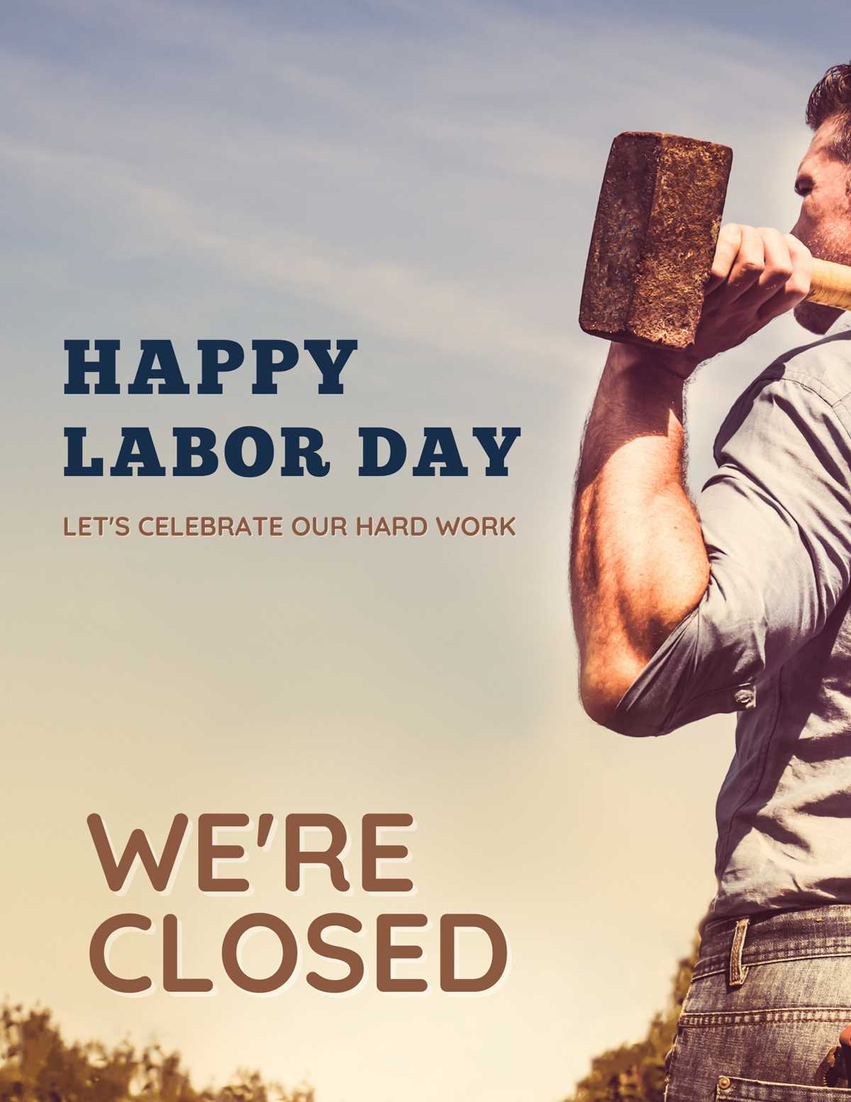 free printable labor day closed sign template