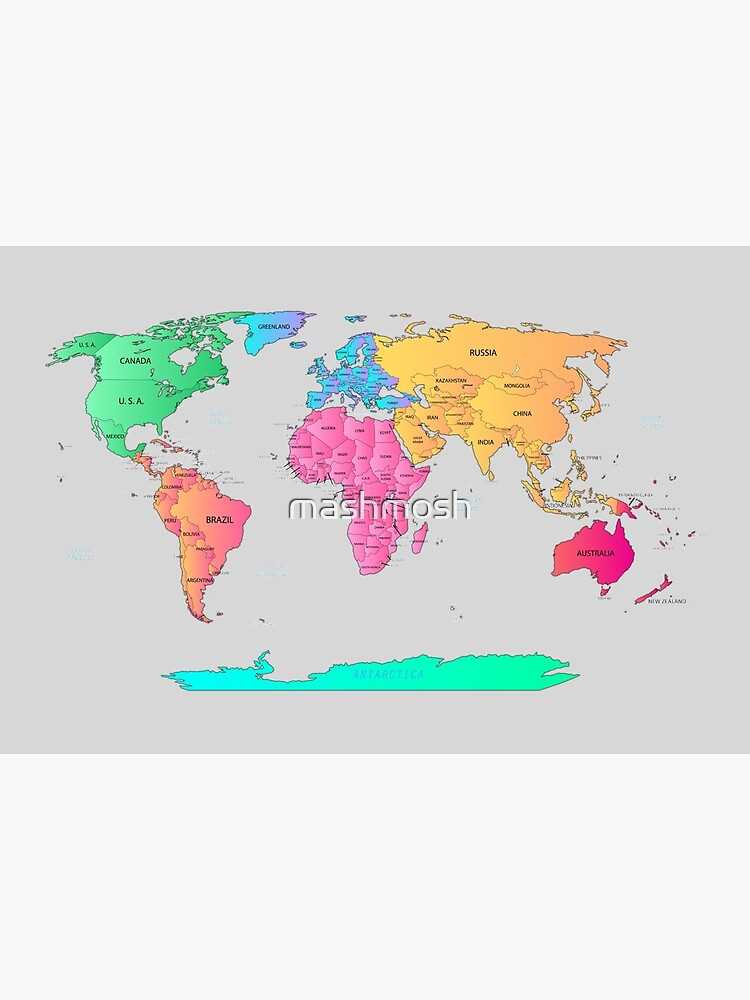 world map in color printable