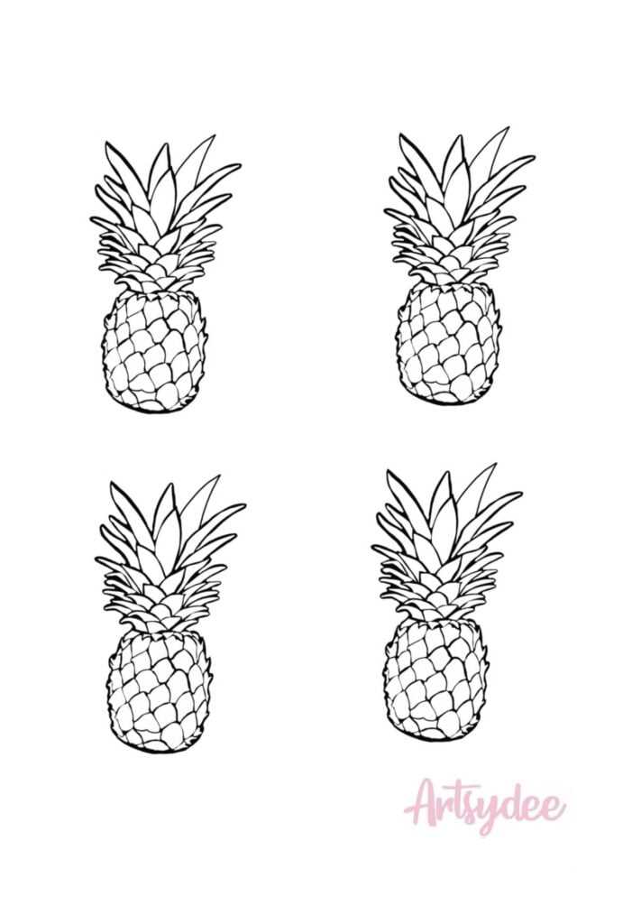 pineapple template printable