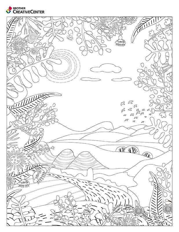 landscape coloring pages printable