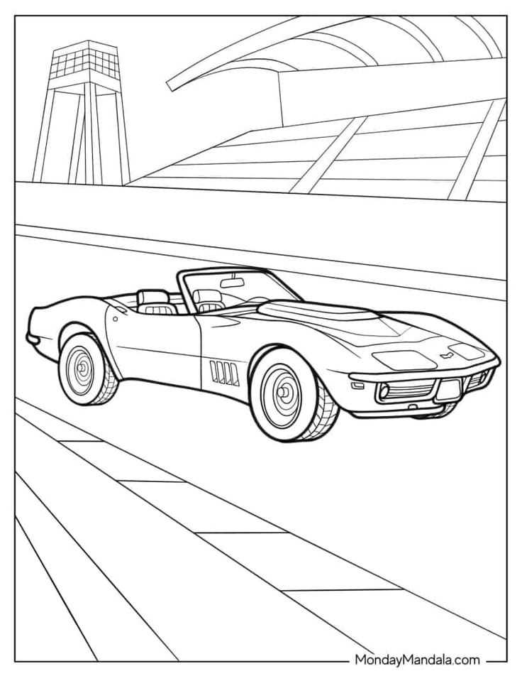 corvette printable coloring pages